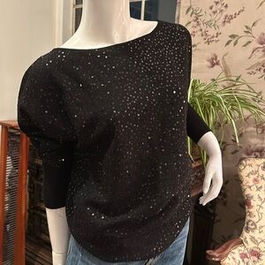 Alice and Olivia Wool Sequenced glittery boat neck sweater top blouse New York